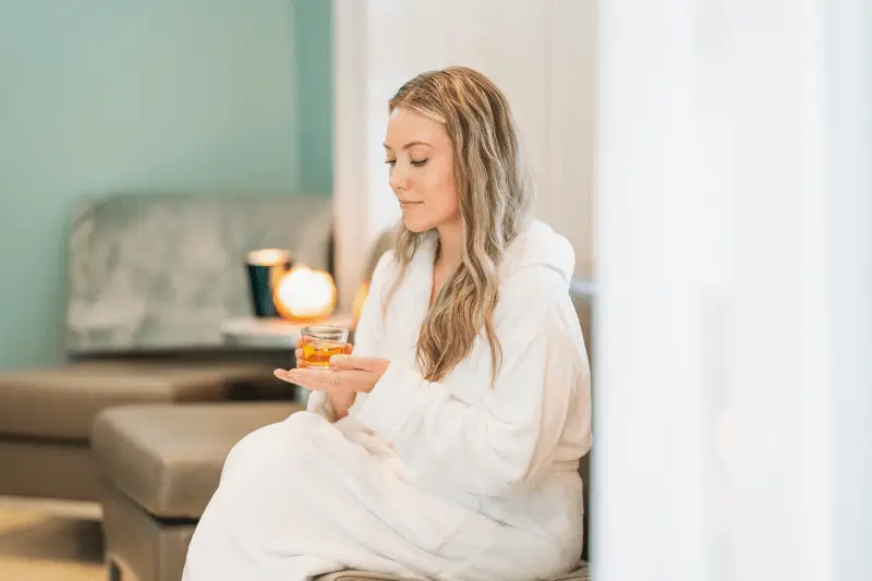 Client relaxed and ready for a massage at a health and wellness spa in Boca Raton