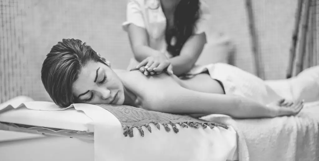 woman receiving a relaxing massage